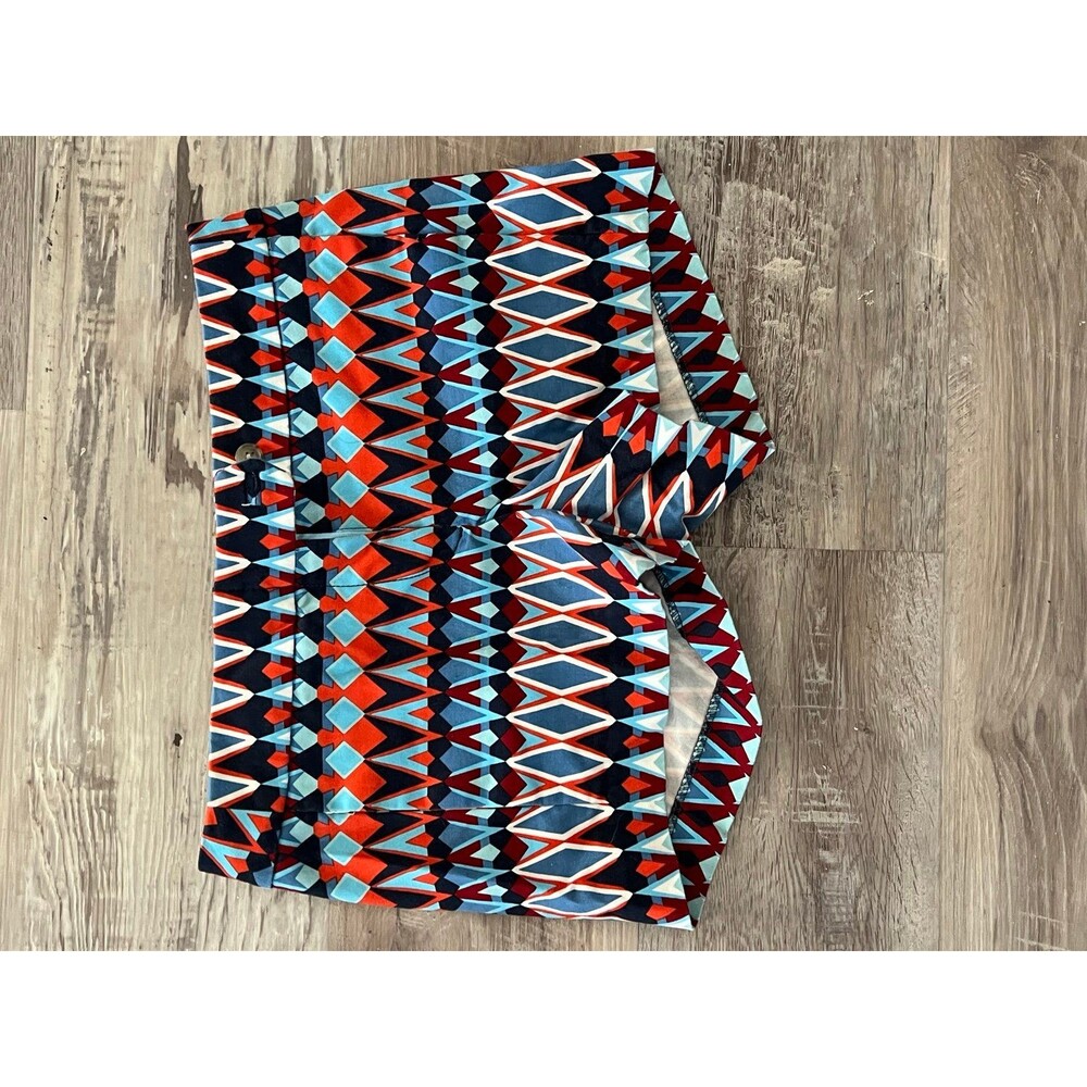 New J.Crew Preppy Shorts women size 00 geometric Design Dress Casual chino